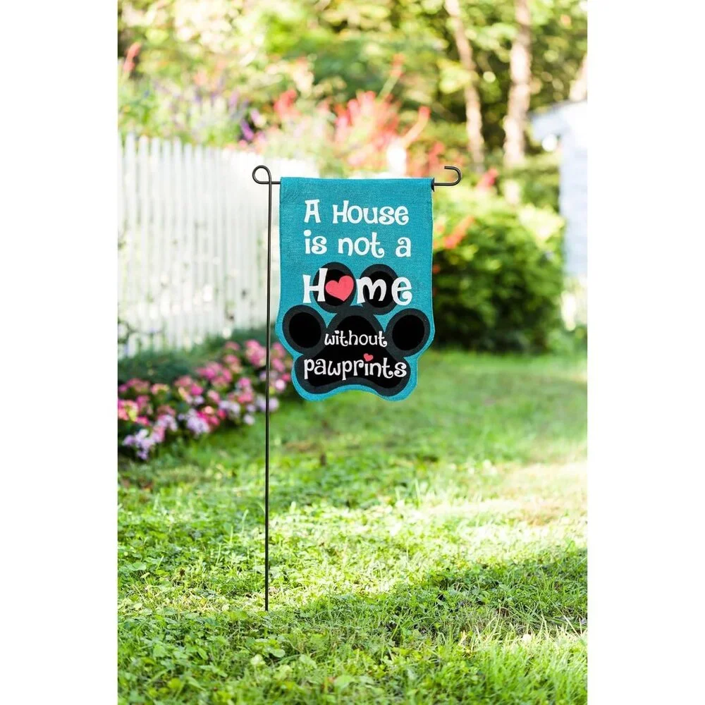 House is Not a Home without Pawprints Garden Flag 12x18 Double Sided | Paw Print - Picture 2 of 8